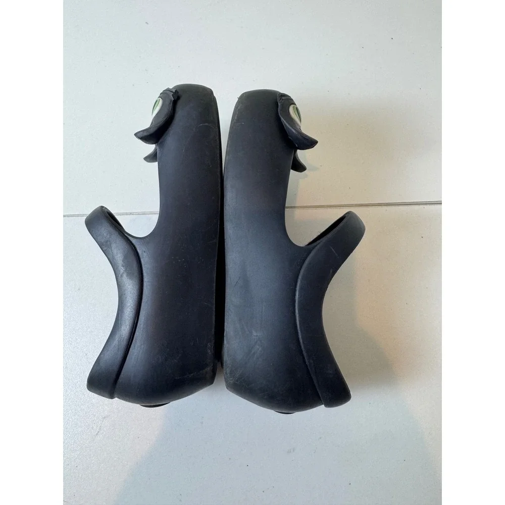 Mini Melissa Black Cat Mary Jane Shoes Kids‎ Size 9 Jelly Paw Print Insole